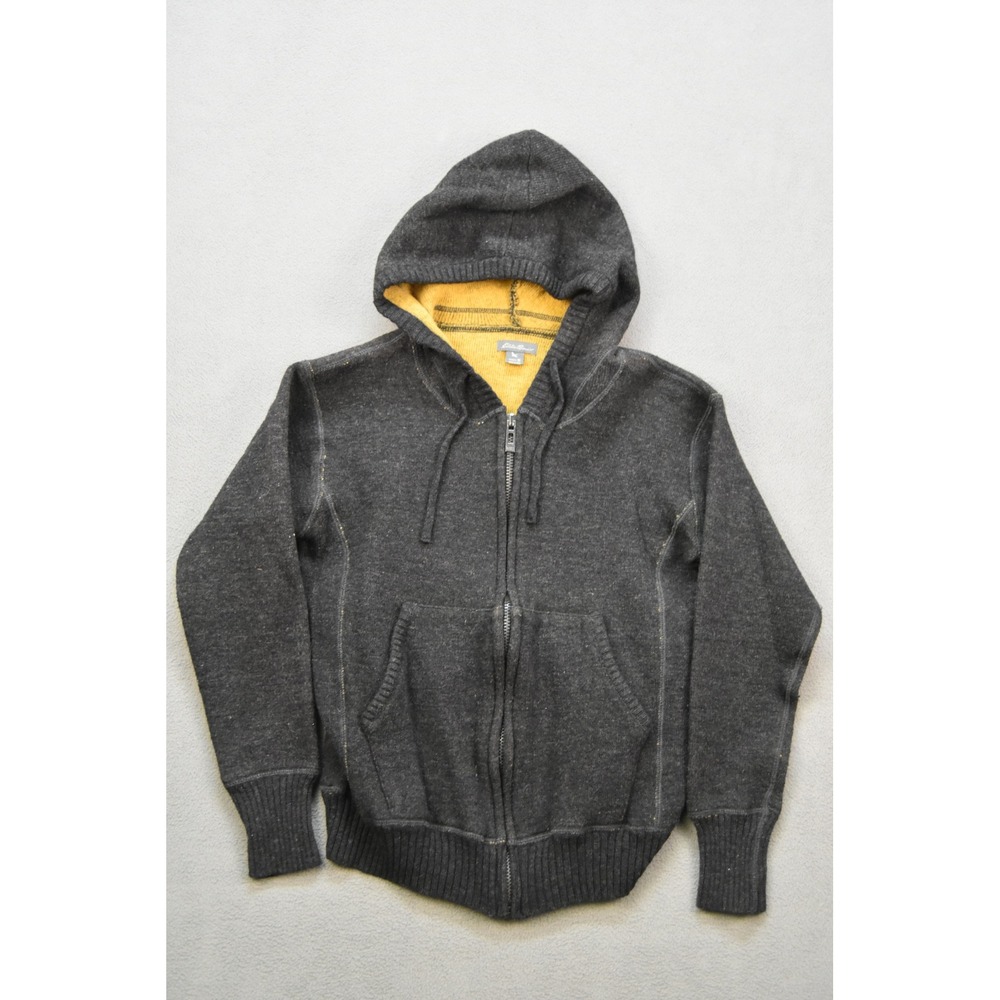 Eddie Bauer Full Zip Hoodie Women's S Gray Knit Sweater Casual Activewear